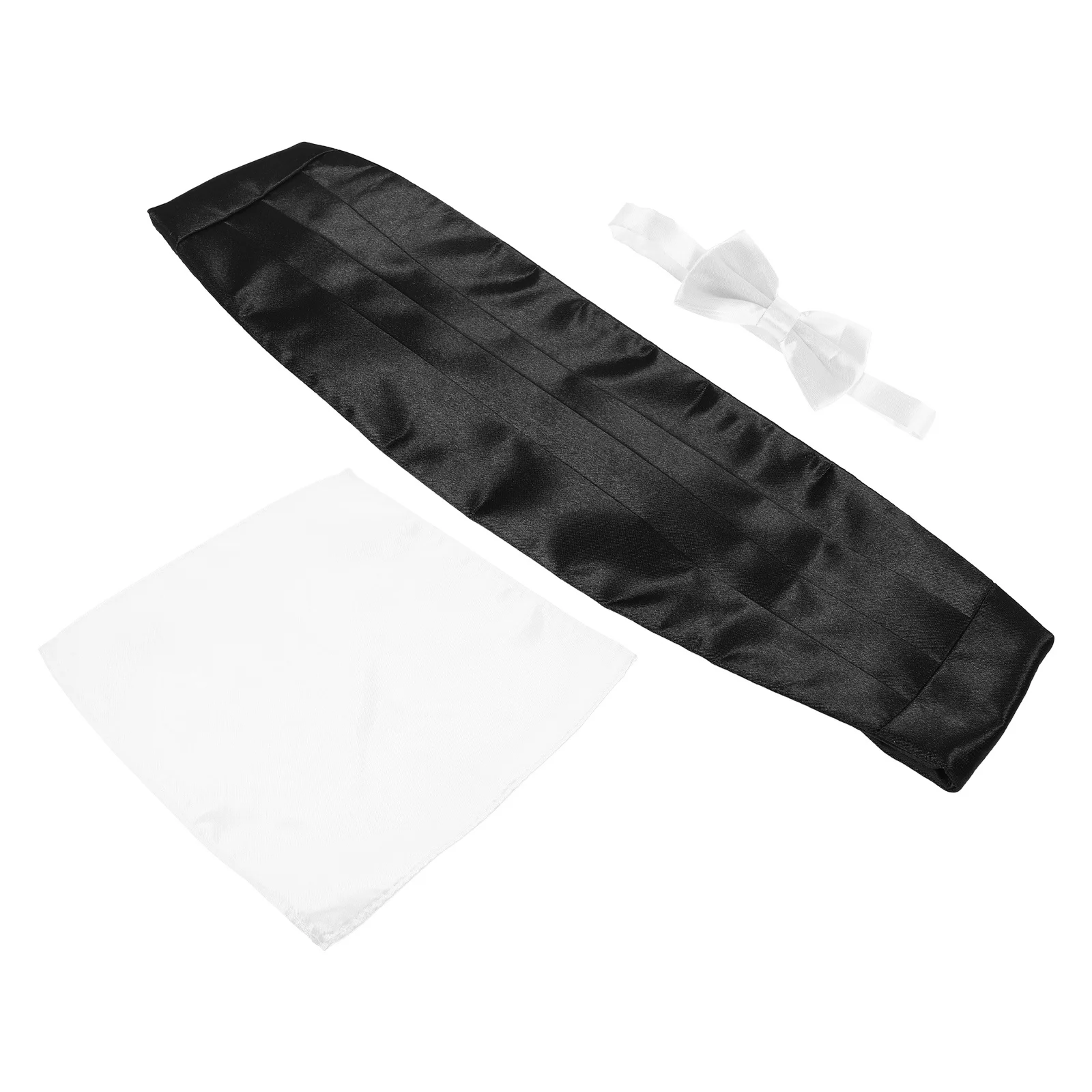 

1Set Mens Bow Tie Pocket Square Tuxedo Accessories Adjustable Cummerbund Wedding Formal Events Mens Bow Ties White Bowtie Men