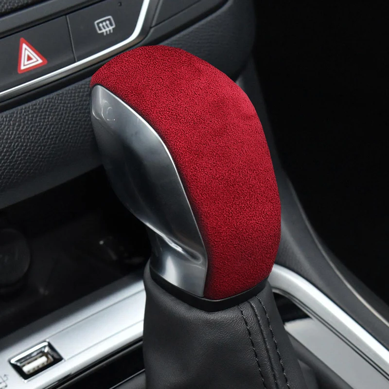 

Top Suede Wrap Car Gear Head Shift Steering Wheel Protection Cover Trim Stickers For Peugeot 308 S 408 AT Interior Accessories