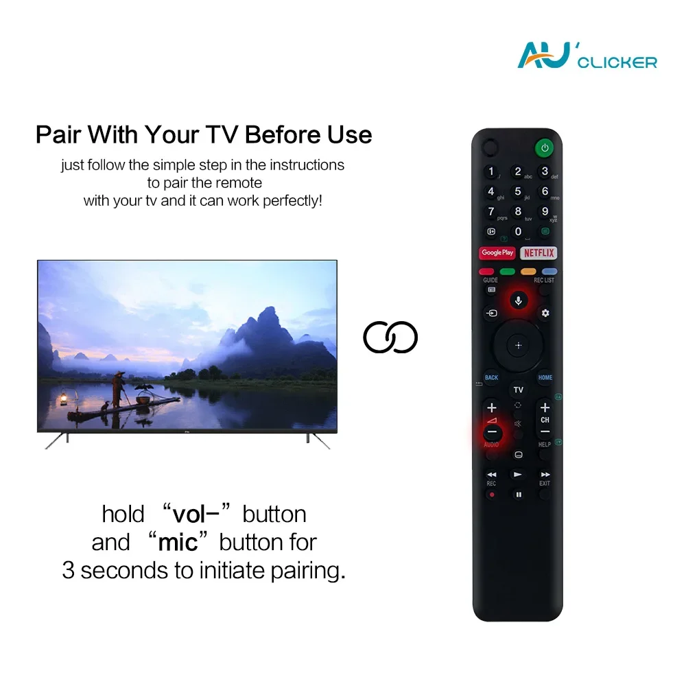 RMF-TX500E Smart TV Voice Replacement Remote Control for Sony 4K HD OLED TV KE-65XH9096 KD-75XG8505 KD-75XG8588 KD-75XG8596 etc