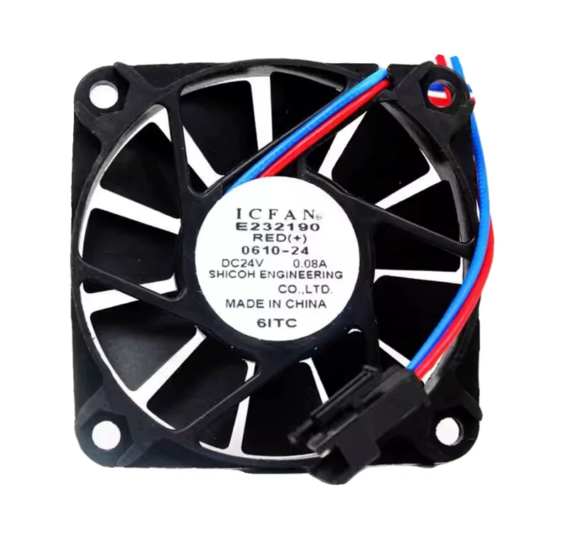 

1PC ICFAN E232190 0610-24 DC 24V 0.08A 60x60x10mm Cooling Fan 2PIN