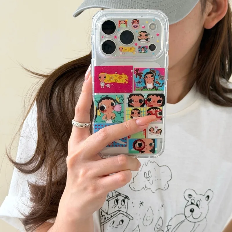 

Funny Cute Cartoon Girl Phone Cover For iPhone 17 Pro 16 14 15 Pro Max Protective Cover Shockproof Protective Cases For Apple 16