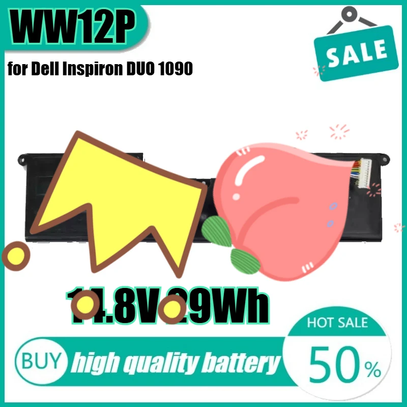

14.8V 29Wh WW12P Laptop Battery for Dell Inspiron DUO 1090 Tablet PC TR2F1 9YXN1