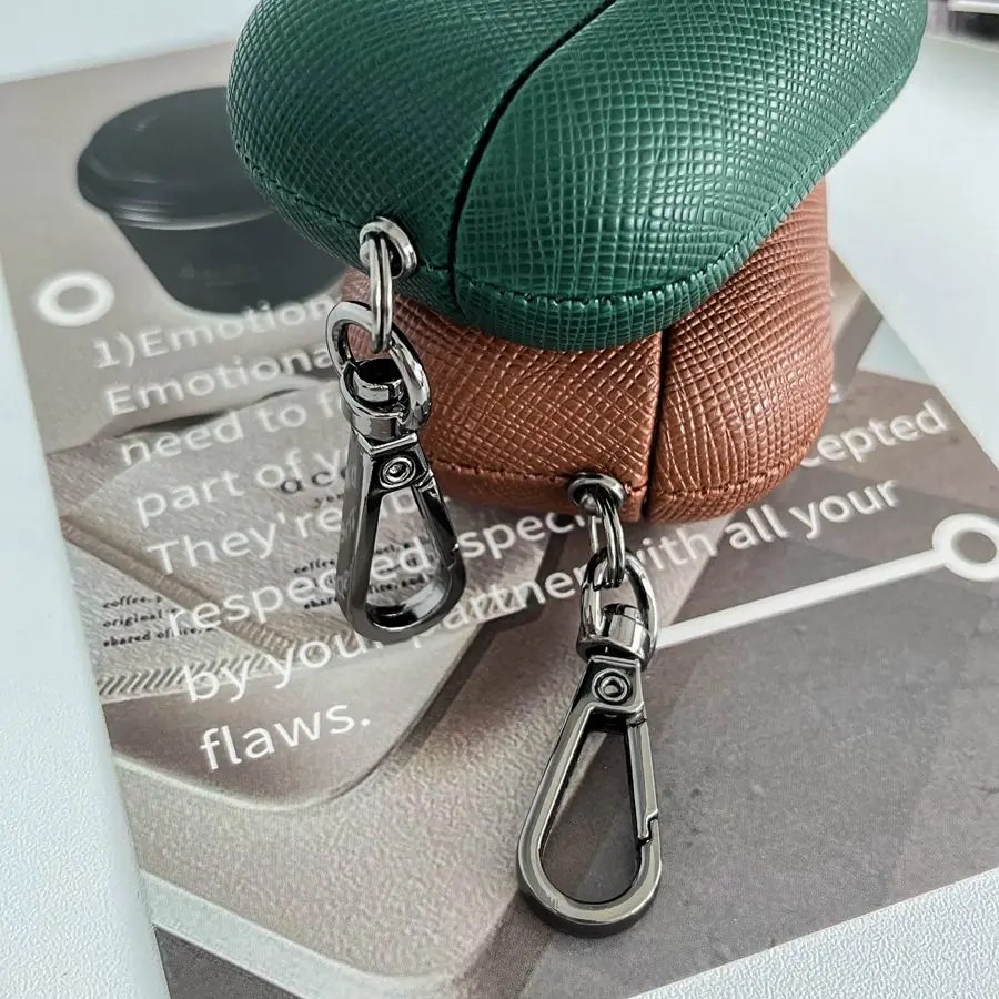 Apple-合成皮革ヘッドセット,Bluetooth付きデラックスケース,フック付き,Airpods 3 Pro 2