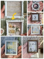 1/6 Doll House Wood Model Furniture Accessories Mini Poster Dollhouse Decoration Wall Hanging Ornaments BJD Ob11 Accessories