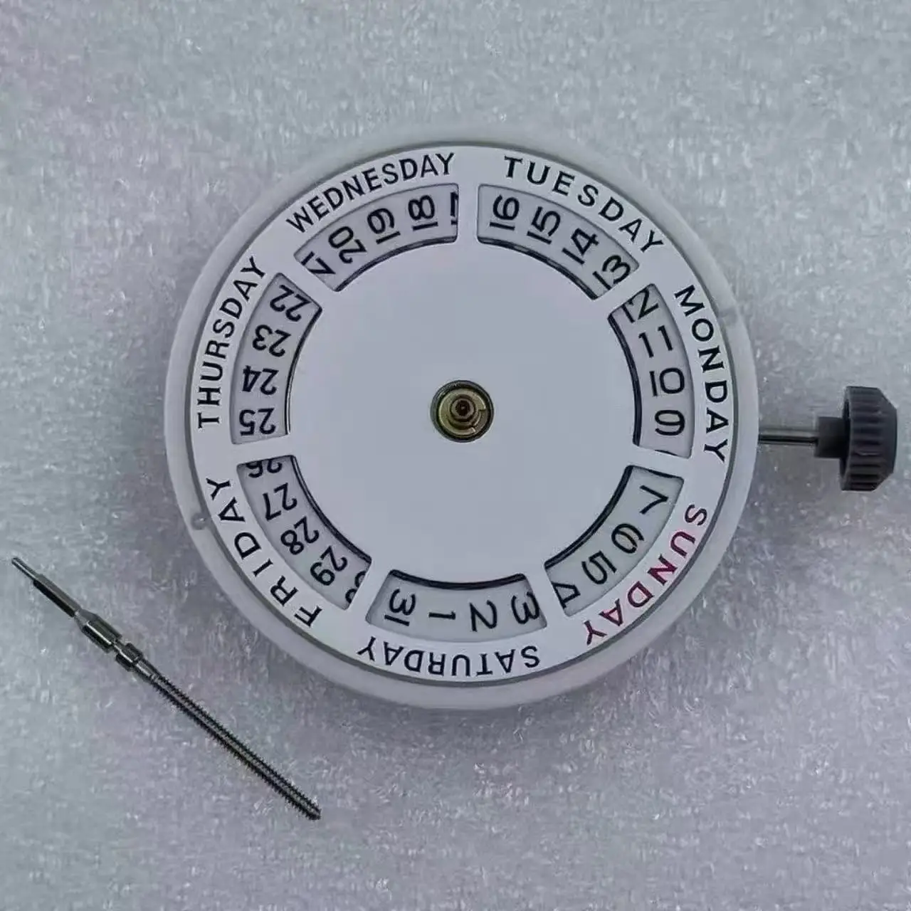 Image of Original Miyota 8285 Automatik-Uhrwerk mit Tag-Datum-Anzeige, Wochentagsanzeige bei 12 Uhr und Datumsanzeige bei 3 Uhr, 21 Steine