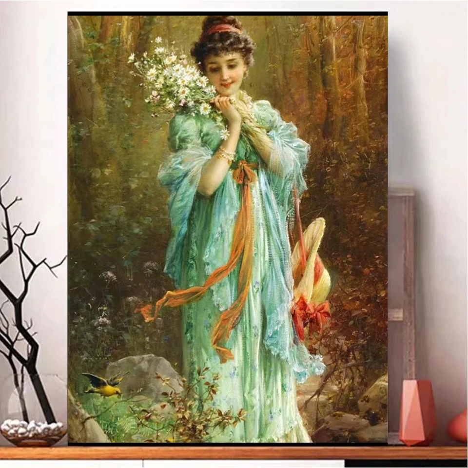 Diamond Painting Embroidery Famous Painting 5d Diy Mosaic Fairy Hip Play Picture Cross Embroidery Set Home Decoration New  2024