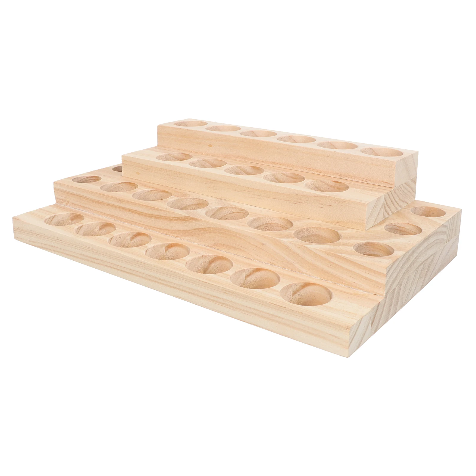 

1pcs Essential Oil Box Four-Layers Essential Oil Box Wooden Holder Display Stand Four Layers Organizers Shelf Container Khaki