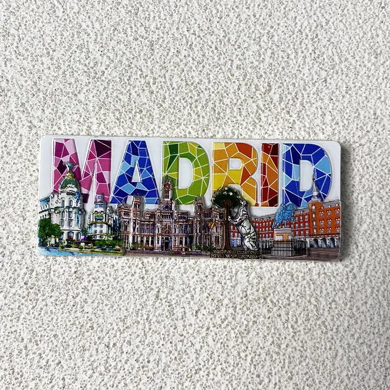 

Spanish Madrid English Logo Building Magnetic Paste Trending Creative Tourism Three-Dimensional Memorial