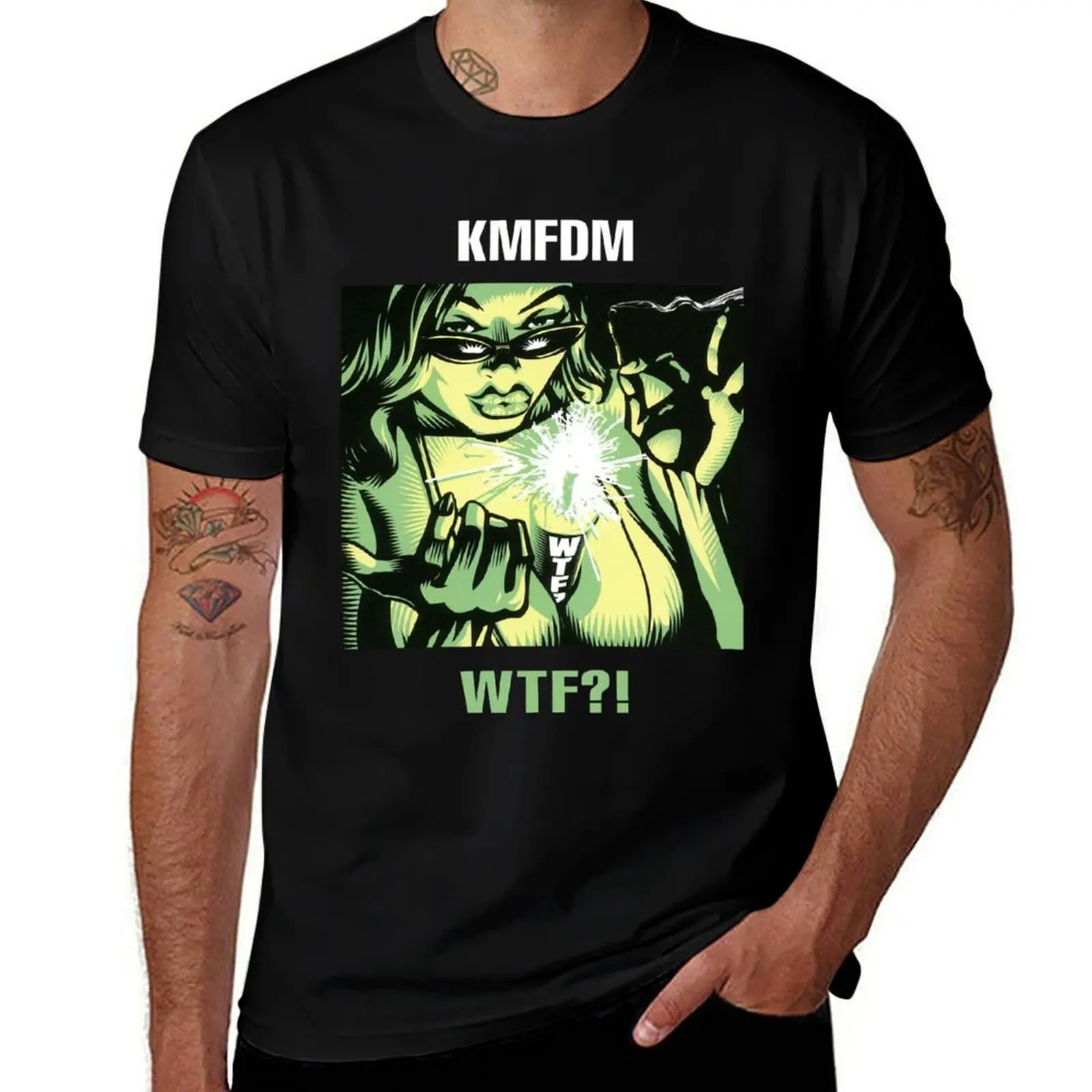 KMFDM WTF T-Shirt Novelty Graphic Tee Shirt T-Shirt
