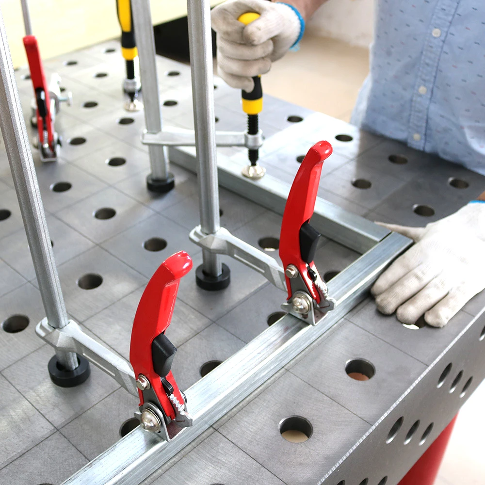

For 16mm/28mm Dog Hole For Welding Platform 1Pc Quick-Adjust Welding Fixture Vertical Workbench Surface Hold Down Clamp