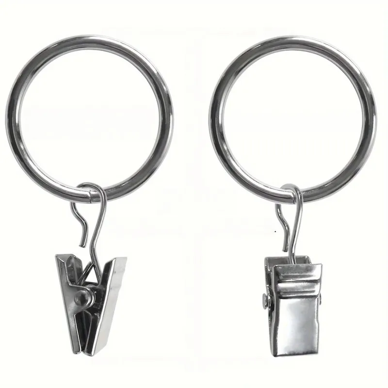 Sturdy Metal Ring 25mm Curtain Clip Rings 46 pcs, perfect for Bedroom Window Curtains, Rust Resistant Finish view 3