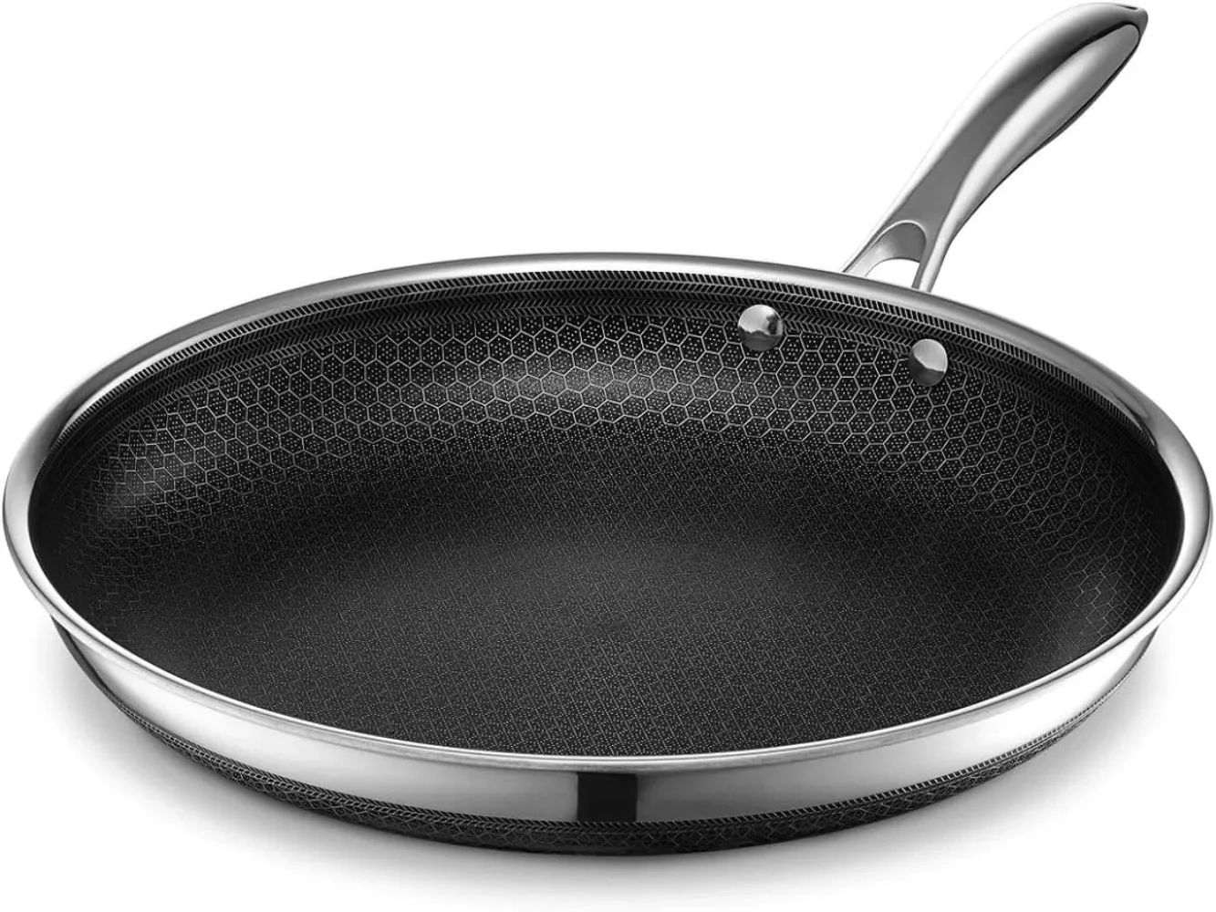 For HexClad Hybrid Nonstick Frying Pan, 12-Inch, Stay-Cool Handle, Dishwasher and Oven Safe, Induction Ready, Compatible with