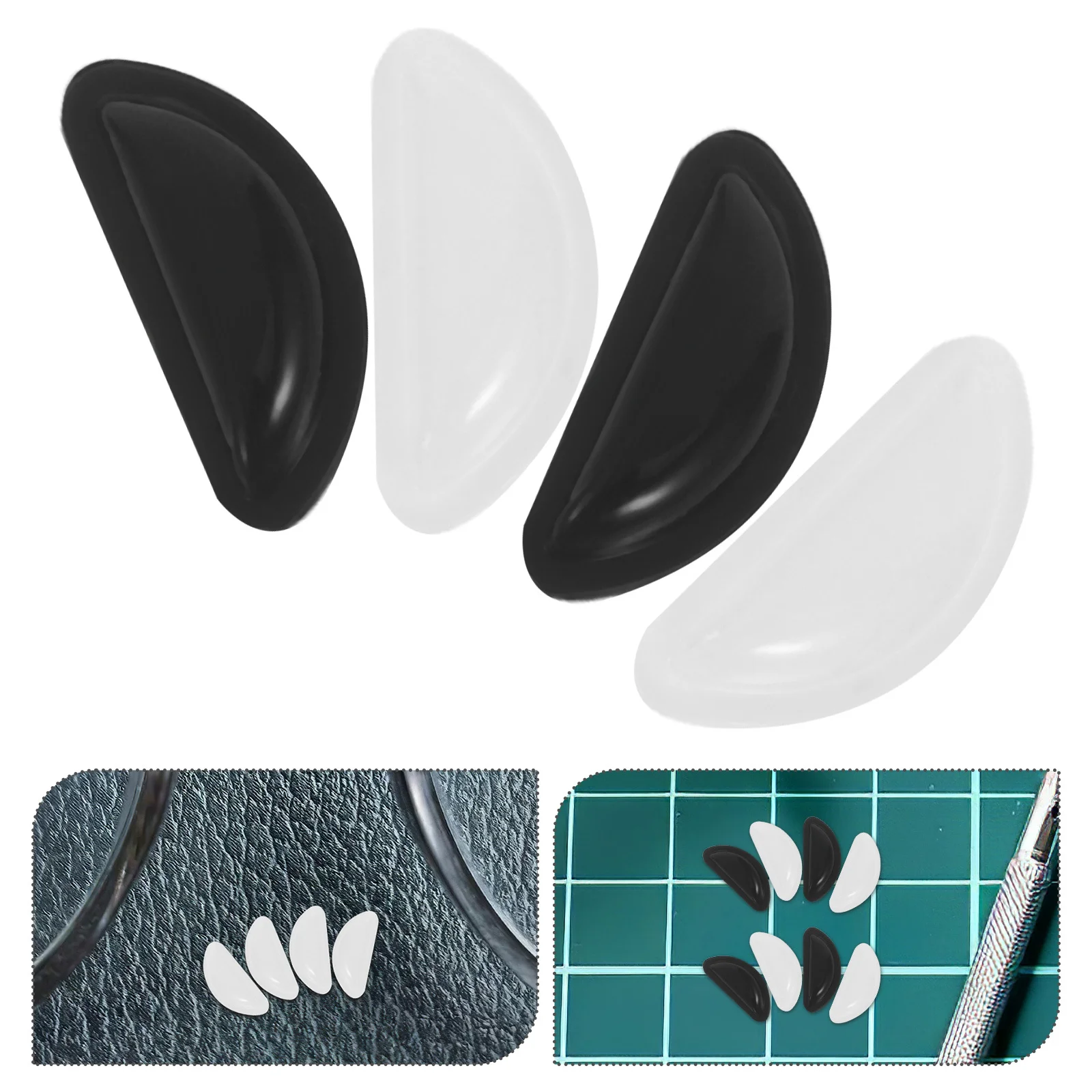 

24Pairs Universal Replacement Anti-Slip D Shaped Silicone Nose Pads for Eyeglasses Sunglasses Secure Adhesive Soft Comfort