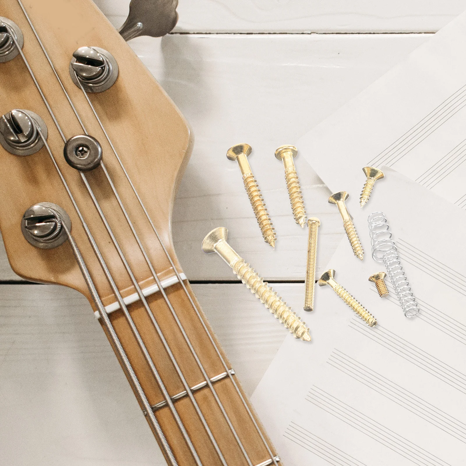 

Guitar Screw Kit 8 Screws Stainless Steel Electric Guitar Accessories Luthier Parts Mounting Hardware Repair Tools For