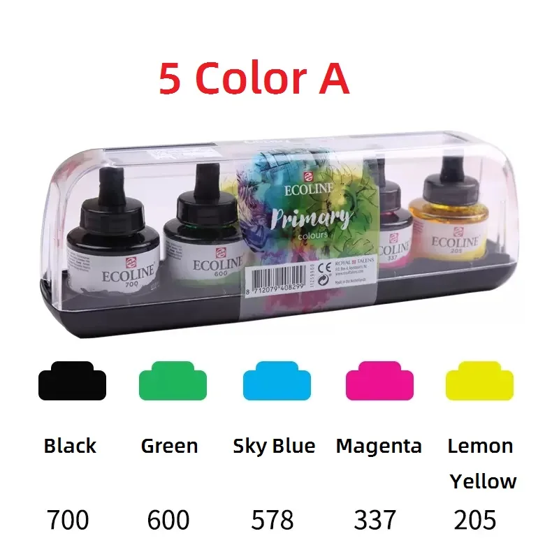 Ecoline 10 Color Watercolor Ink Set 30ml Transparent