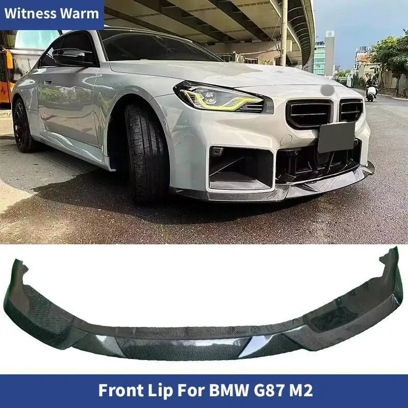Mathiateurs de ruisseau de pare-chocs avant de voiture en fibre de carbone sèche, becquet pour BMW G87, M2, Jules, 2022, 2023
