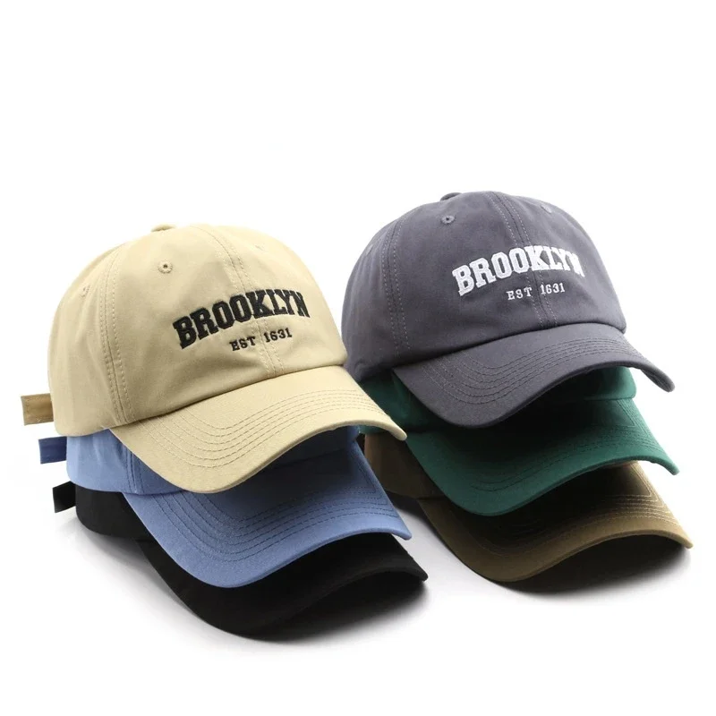 

2022 Retro Men's Alphabet Embroidery Curved Brim Baseball Cap Outdoor Travel Women's Sunscreen Sun Hat Cap Bone Closure Gorra