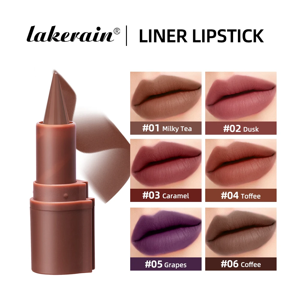 2 in 1 립 라이너 & 립스틱 롱래스팅 워터프루프 그라데이션 논스티키 컨투어링 틴트 립 라이너 립스틱 펜 매트 메이크업