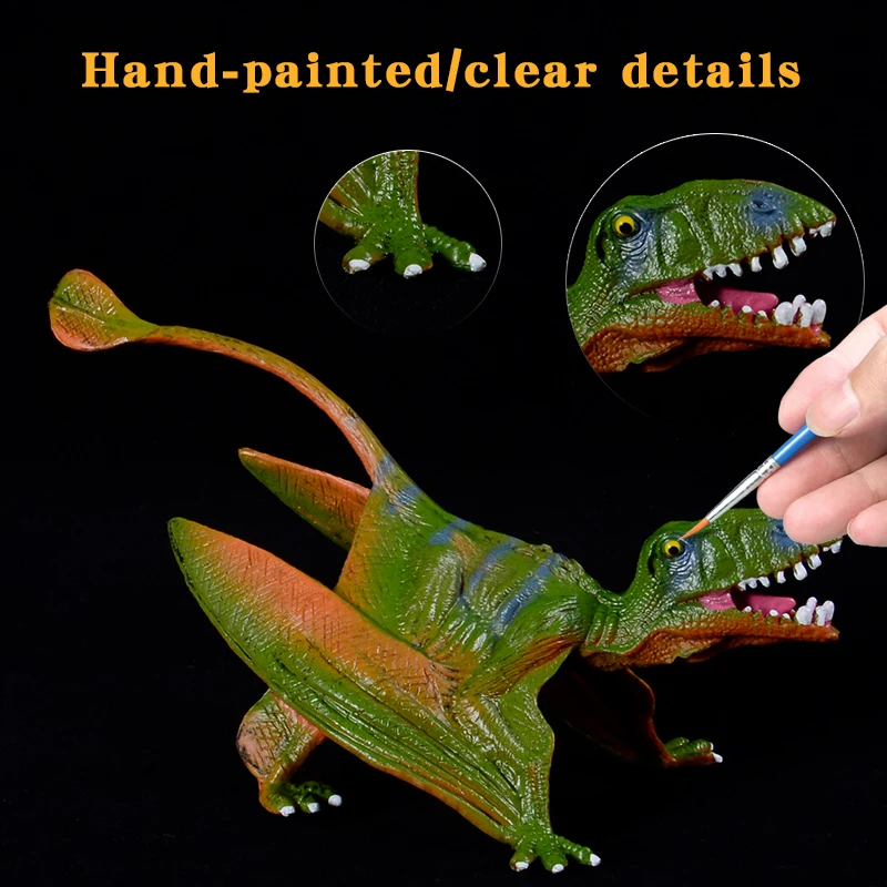 مجموعة ألعاب الديناصور الجوراسي الكلاسيكية - شخصيات Quetzalcoatlus & Pterodactyl نماذج حيوانات PVC لمجموعة الأطفال