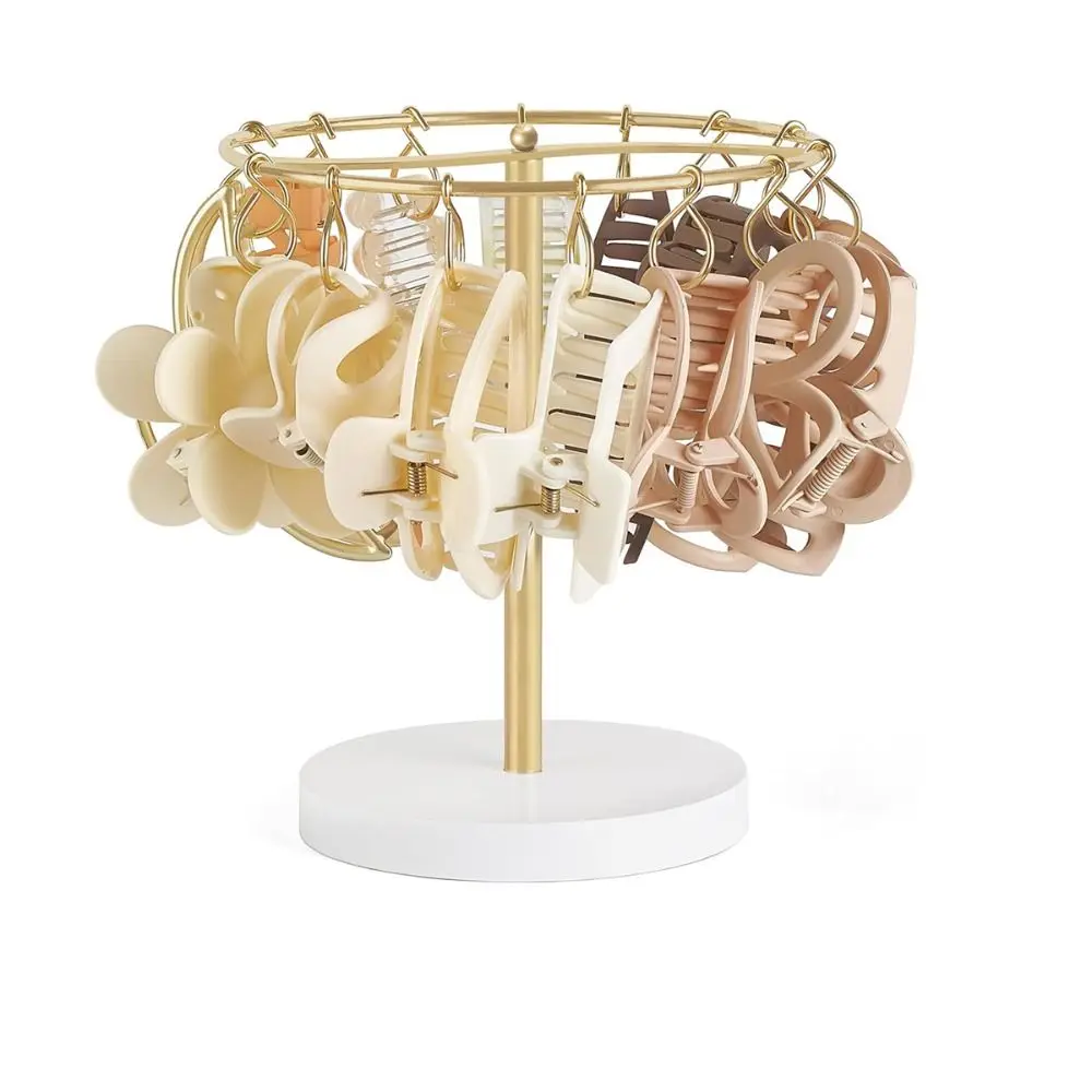 

16Pcs Hooks Claw Clip Holder Removable Room Decor Jewelry Display Shelf Round Base Easy Installation Hair Jewelry Organizer