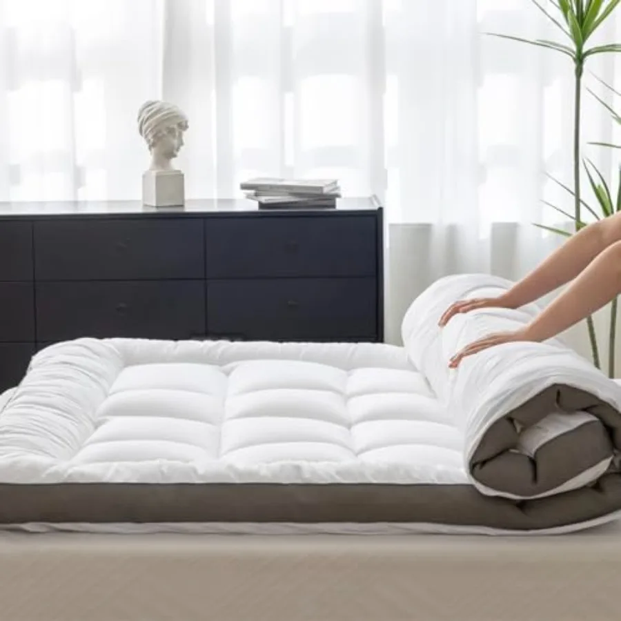 Ultimate Comfort and Cooling: 100% Cotton 2" Thick Mattress Topper - Luxurious Softness Good for Back Pain Revolutionary Coolin
