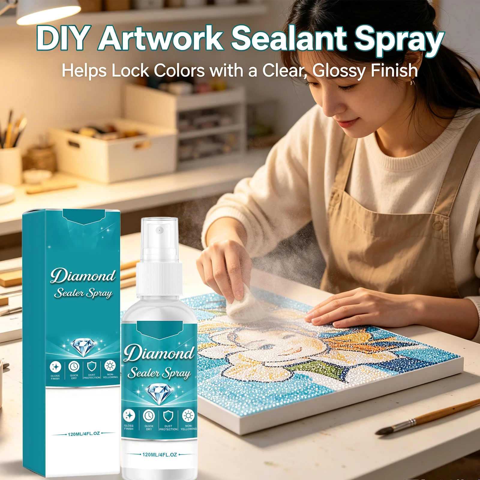 Semprotan Penyegel Berlian DIY - Resin Art Painting ulasan dan harga