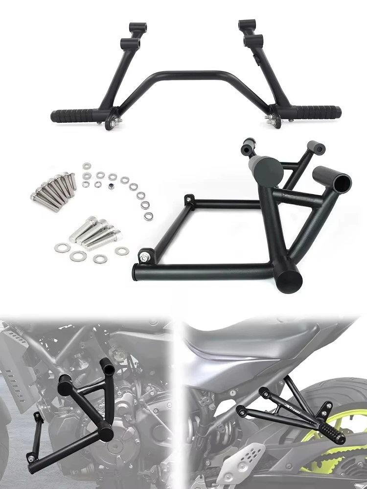 Crash Cage Stunt Engine Highway Guard Fit For Yamaha FZ-07 / MT-07 2014-2024 Subcage With Foot