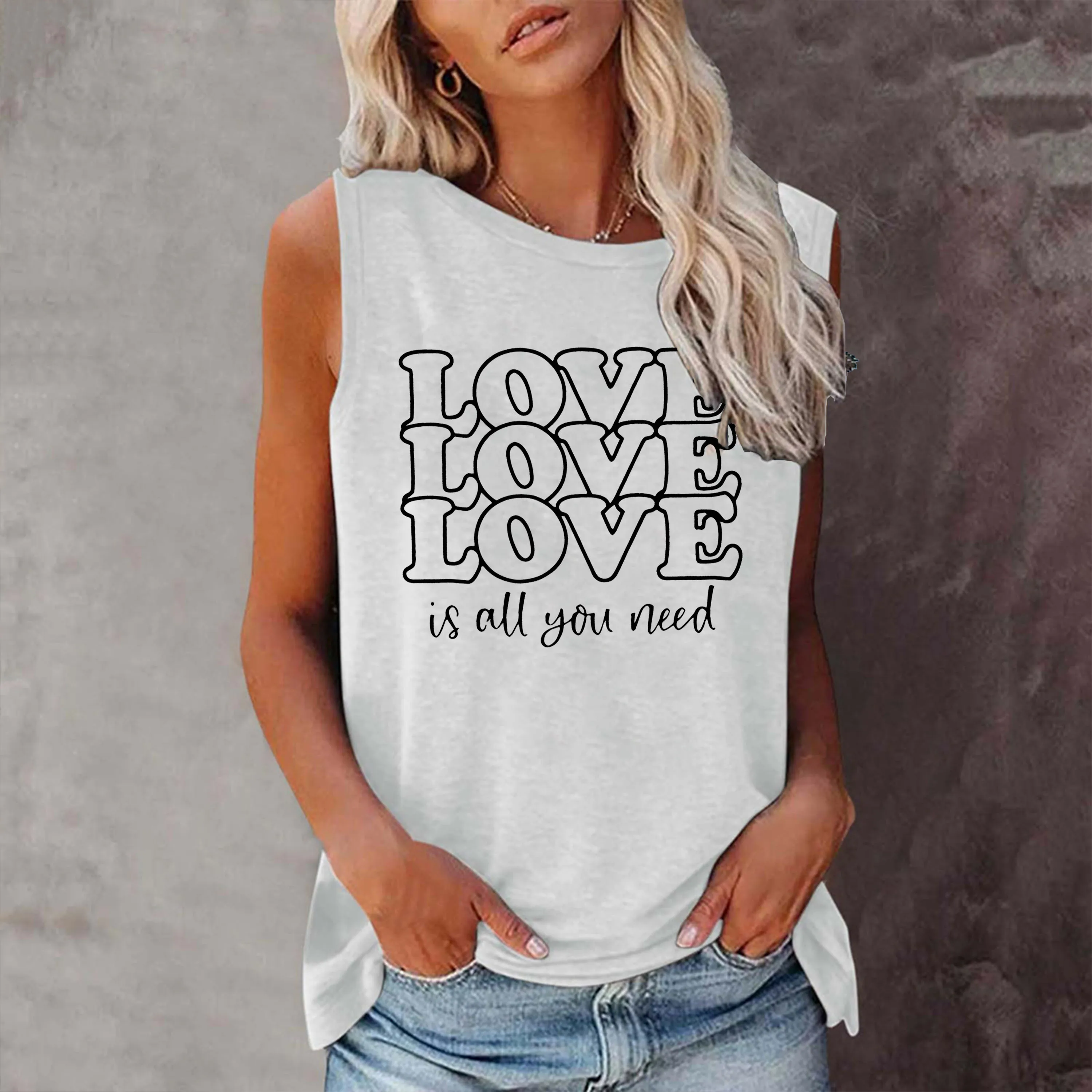 LOVE Shirt Short Sleeve Crew Neck Casual Top for Summer & Spring Women\'s Clothing  Harajuku Tops