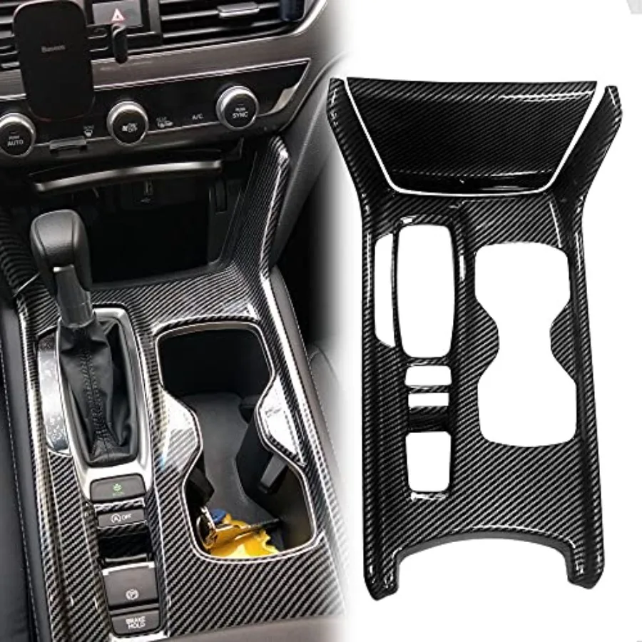 

2Pcs Shift Frame Console Panel Trims Cover Cup Holder Decor Decal Compatible Honda Accord 2018 2019 2020 2021 2022Not Fit Hybri