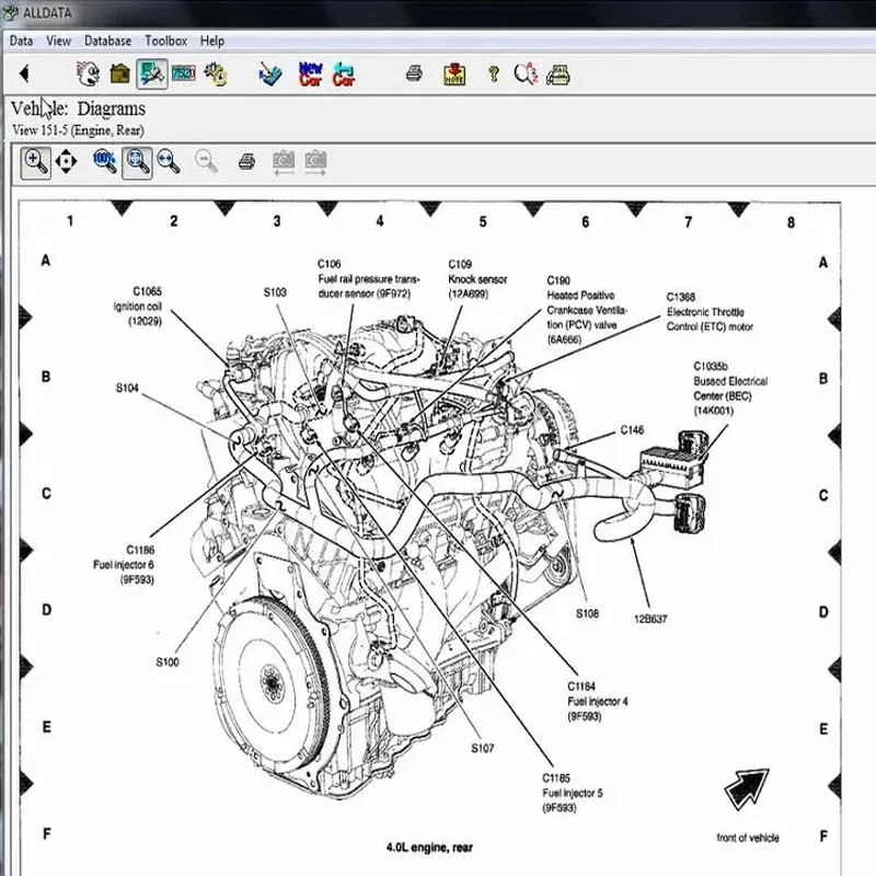 Más Recien Alldata 10.53 OBD2-Scanner Software de ReparaPairs, Software de Soschtel für Kabeldiagramme