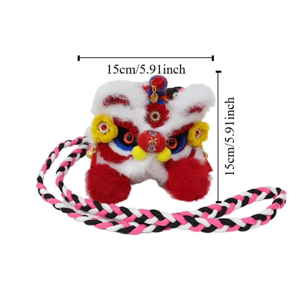 محبوك السنة الجديدة حقيبة كتف النمط الصيني مهرجان الربيع الكروشيه الأسد الرقص حقيبة محفظة نسائية للعملات المعدنية تخزين حقيبة ساعي أفخم #6