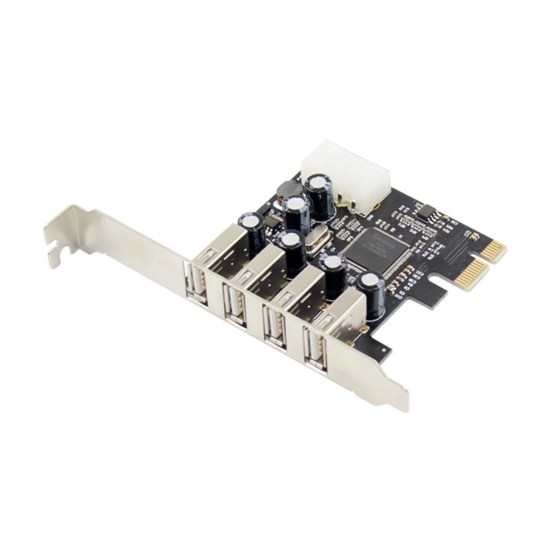 PCI-E to 4 Ports USB 2.0 Converter Card PCIE USB2.0 Adapter Card MCS9990 Chipset Allows Hot-Swapping USB Riser Card