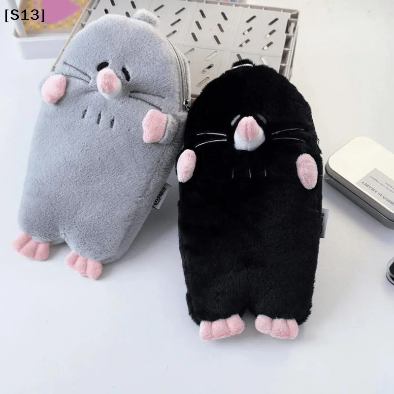 An Interesting Mole Pencil Case Large Capacity Pencil Case Office Stationery Box Cute Gift For Students[Q]Q@
