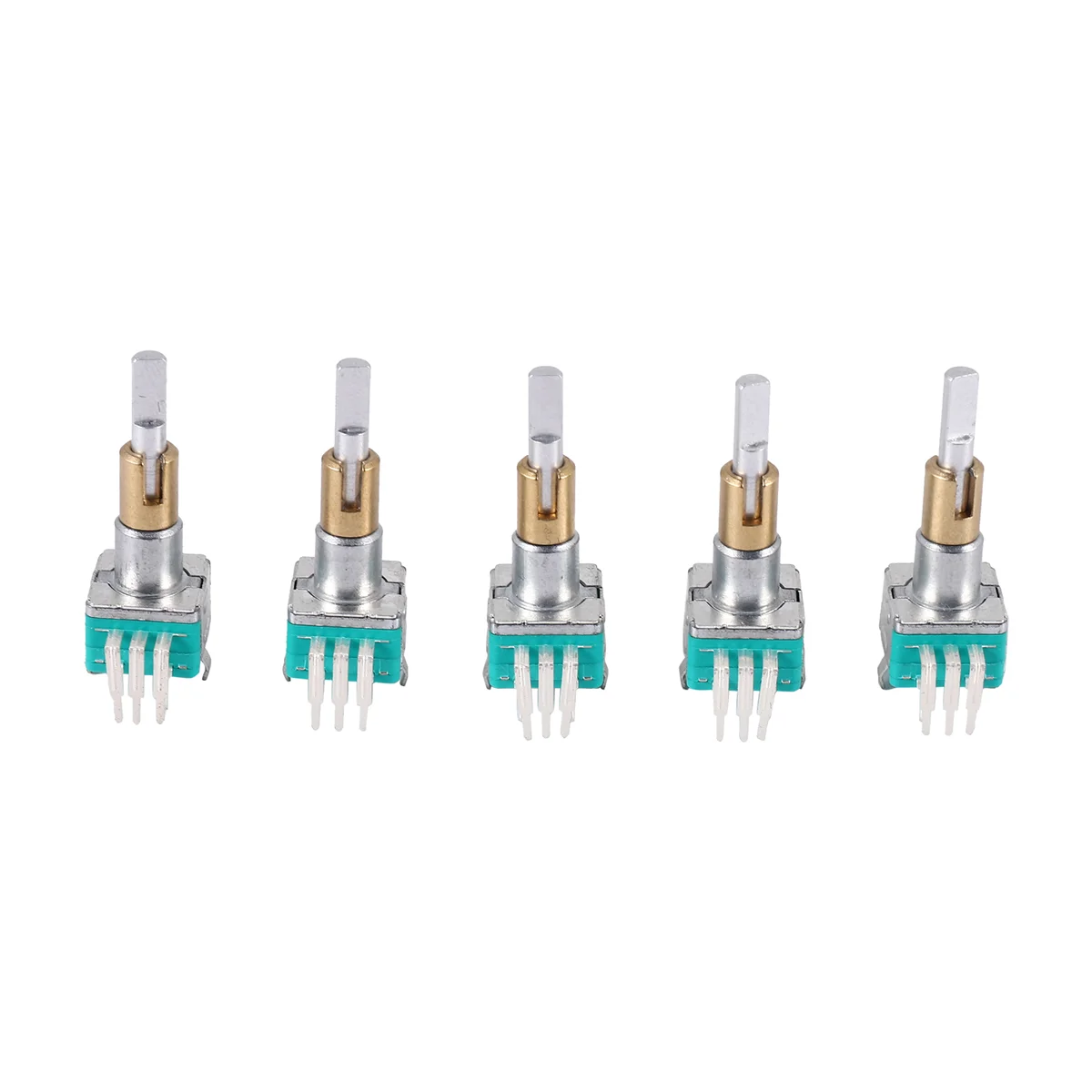 

5PCS EC11EBB24C03 Dual Axis Encoder with Switch 30 Positioning Number 15 Pulse Point Handle 25mm