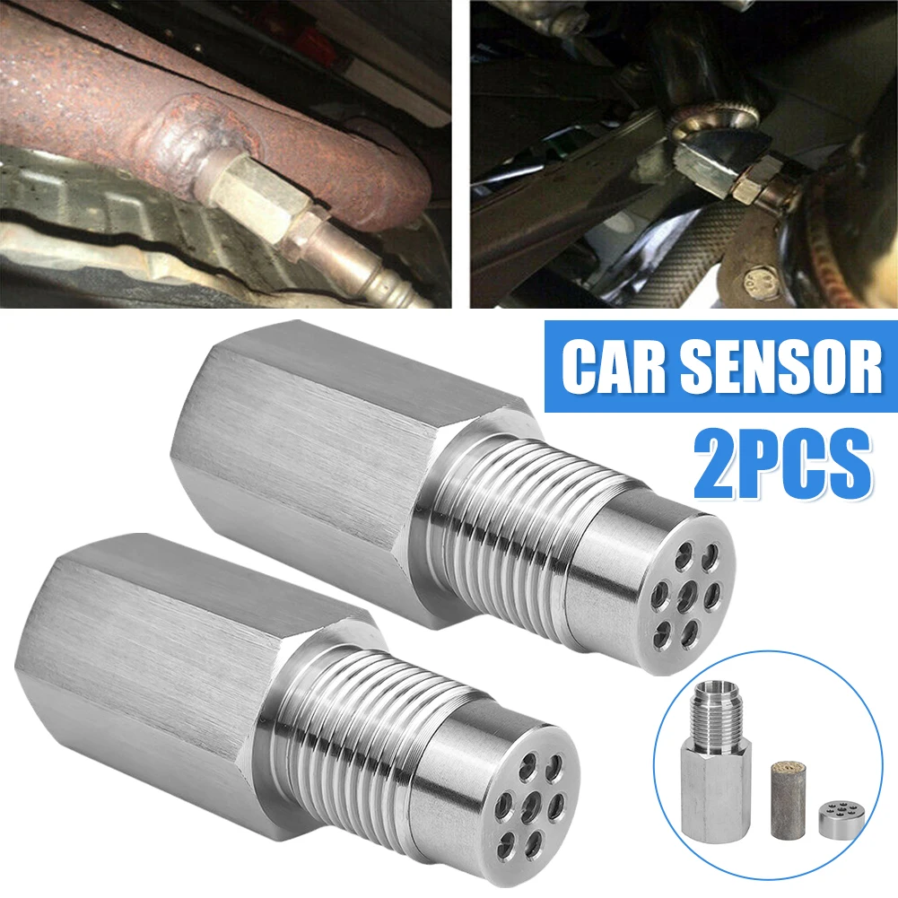 

2PCS O2 Oxygen Sensor Spacer Adapter Modified Accessories Oxygen Sensor Adapter Stainless Steel Universal Extension Joint