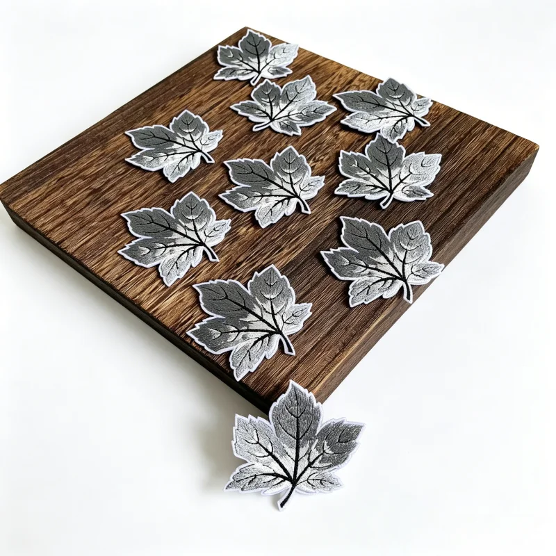 10Pcs Unique Pattern DIY Soft Decorative Stickers Fashion Maple Leaf Sticker Patch Stickers Embroidery Stickers Cloth Stickers