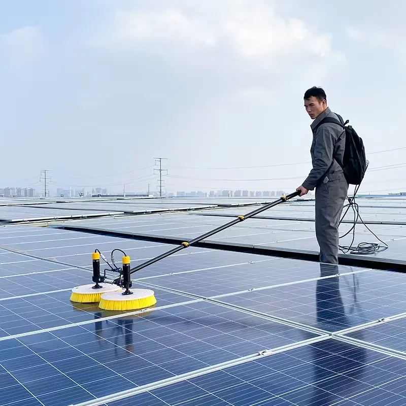 For Yifeng Solar Panel Cleaning Brush Dual Head Electric Photovoltaic Cleaner 3.5M 5.5M 7.5M Extension Pole Roof Maintenance