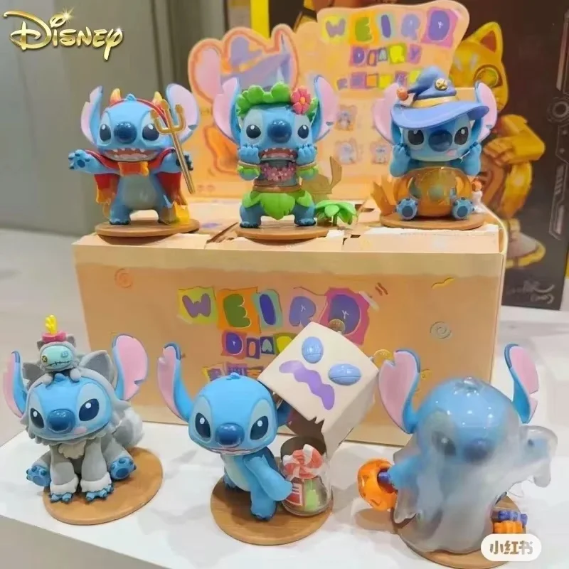 Echte Disney Stitch lustige Tagebuch Serie Blind Box Figur Rate Tasche Anime Modell mysteriöse Überraschung Box Puppe Kinder Weihnachts geschenk