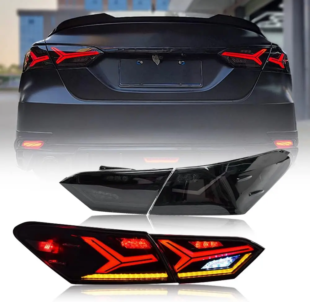 

2 шт. светодиодные задние фонари в сборе для Toyota Camry, аксессуары 2018-2023, последовательные указатели поворота, задние стоп-сигналы багажника