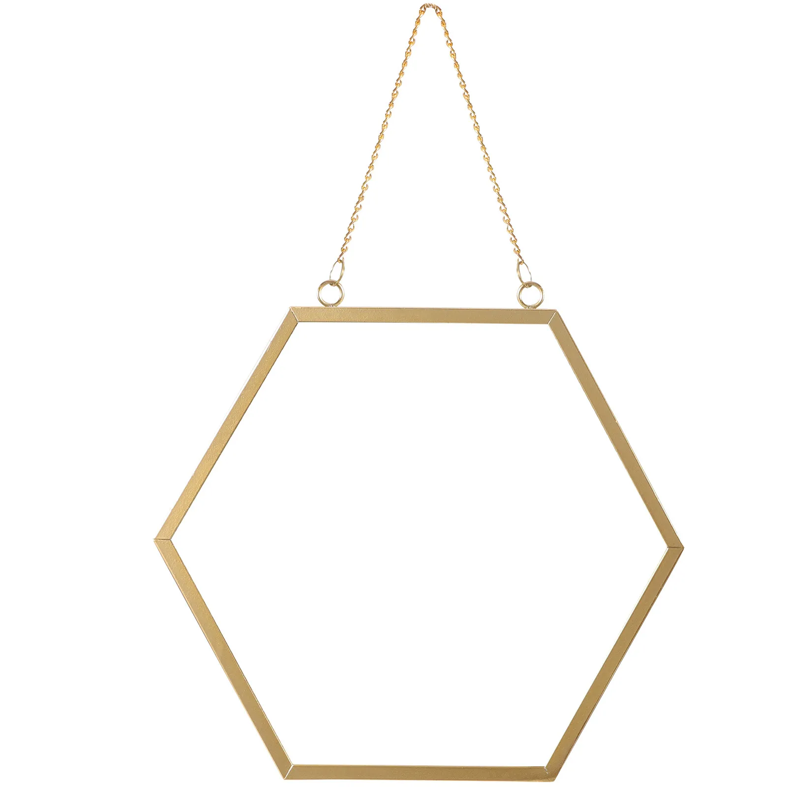 Hexagon Hanging Wall Mirror – Small Decorative Makeup Mirror with Metal Frame for Bathroom, Bedroom, Living Room