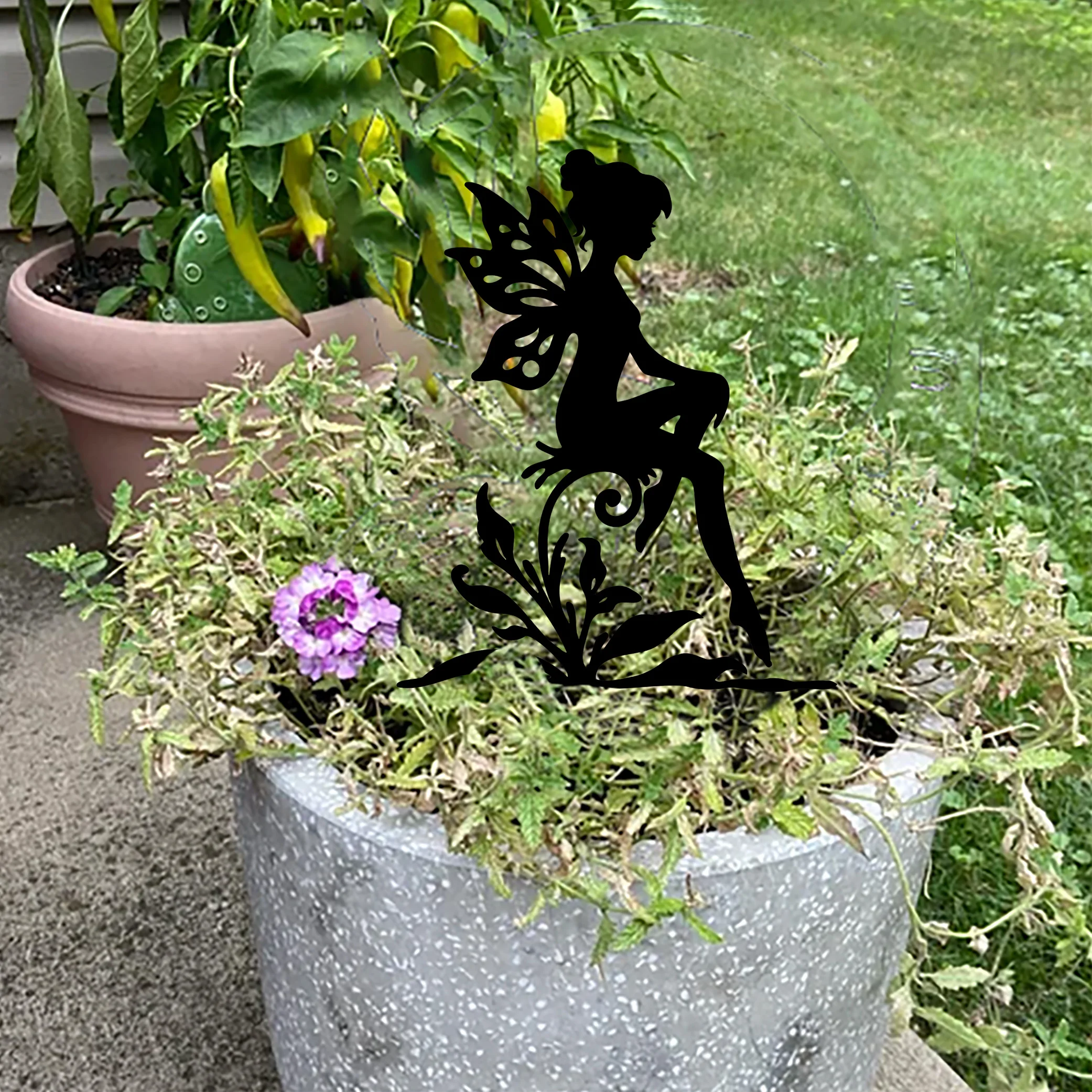 1pc Art Deco Metal Fairies Door Frame Corner Iron Garden Theme Wall Sculpture Elves Home Decor Artwork Outdoor Decorative Gifts