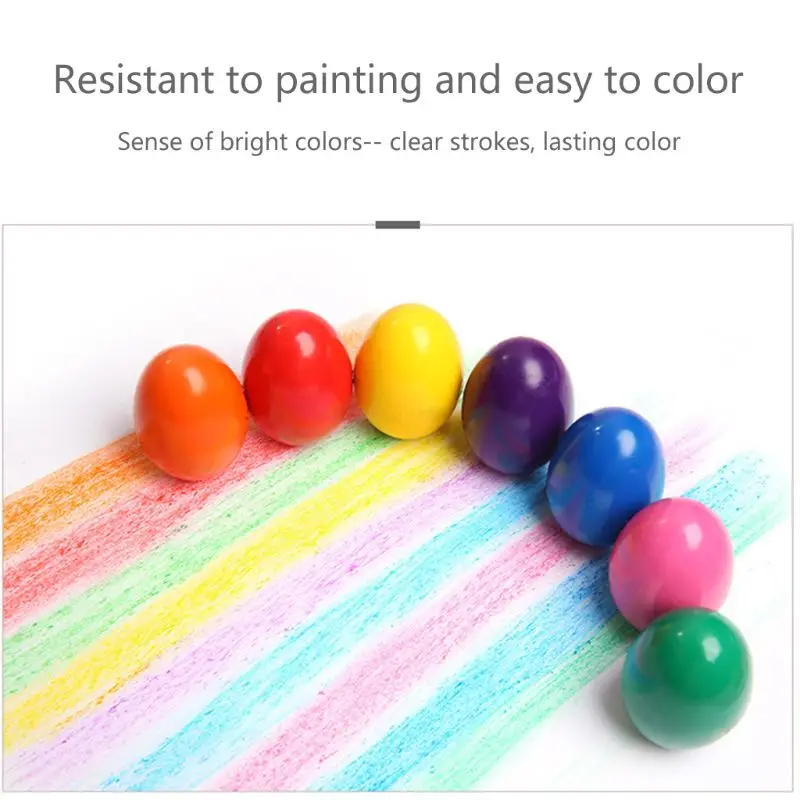 9 Colors Solid Egg Shape Crayons Non Toxic Washable Painting Drawing Wax for Baby Kids Educational Art Supplies