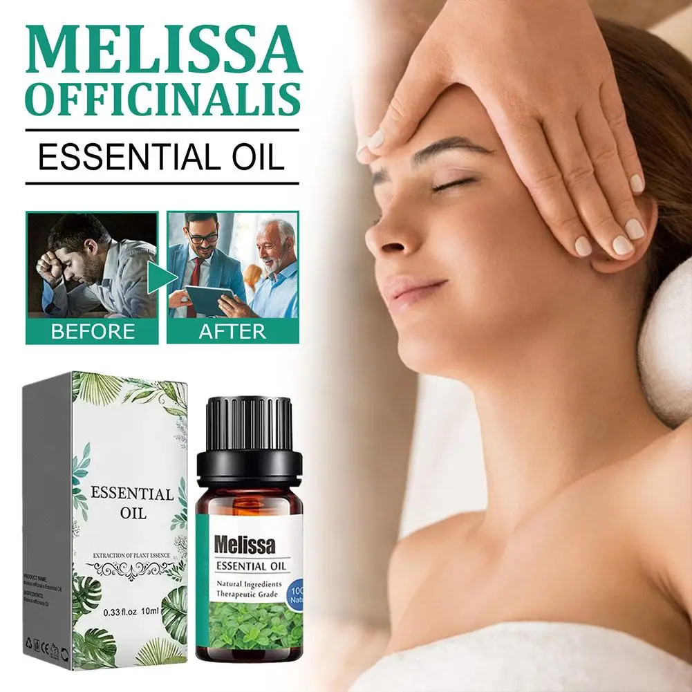 Melissa Officinalis Essential Oil Natural Stress Reliever Oil Relax Memory Concentrate Officinalis Improve Essential Meliss W5M6