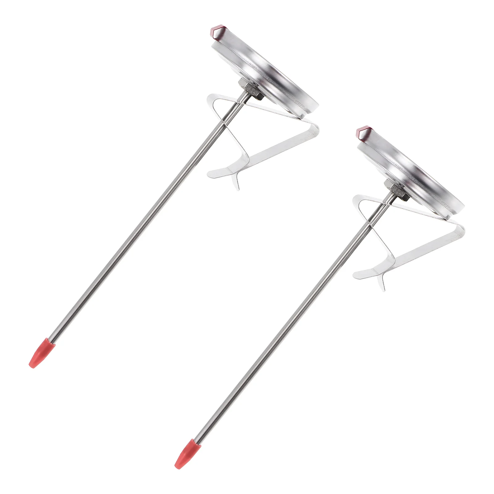 

2Pcs Oil Temperature Type Food Thermometer Kitchen Stainless Steel Meat Measuring Tool High Precision Easy Use