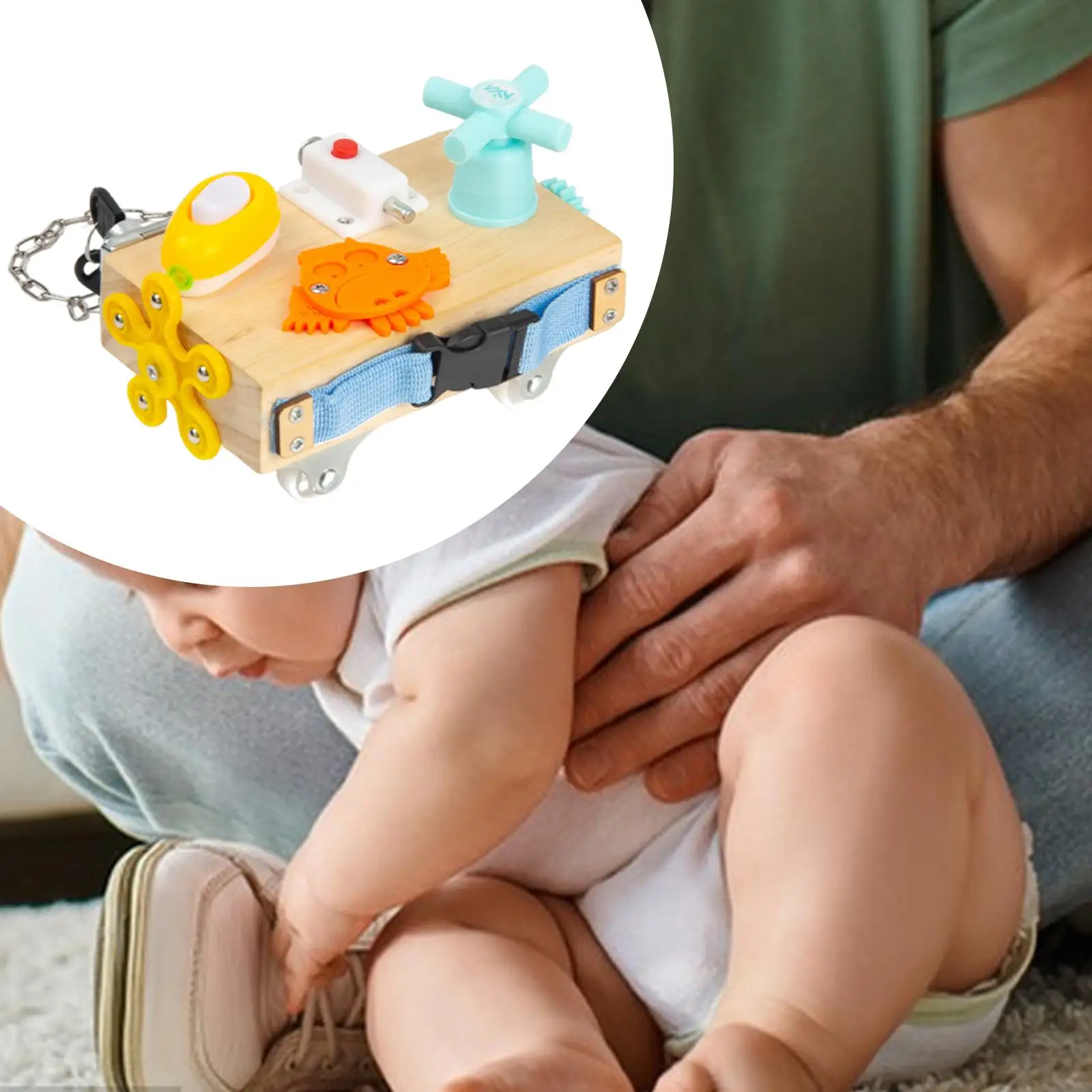 Placa de madeira ocupada viagem brinquedo sensorial aprendizagem educacional leve fidget multifuncional placa sensorial