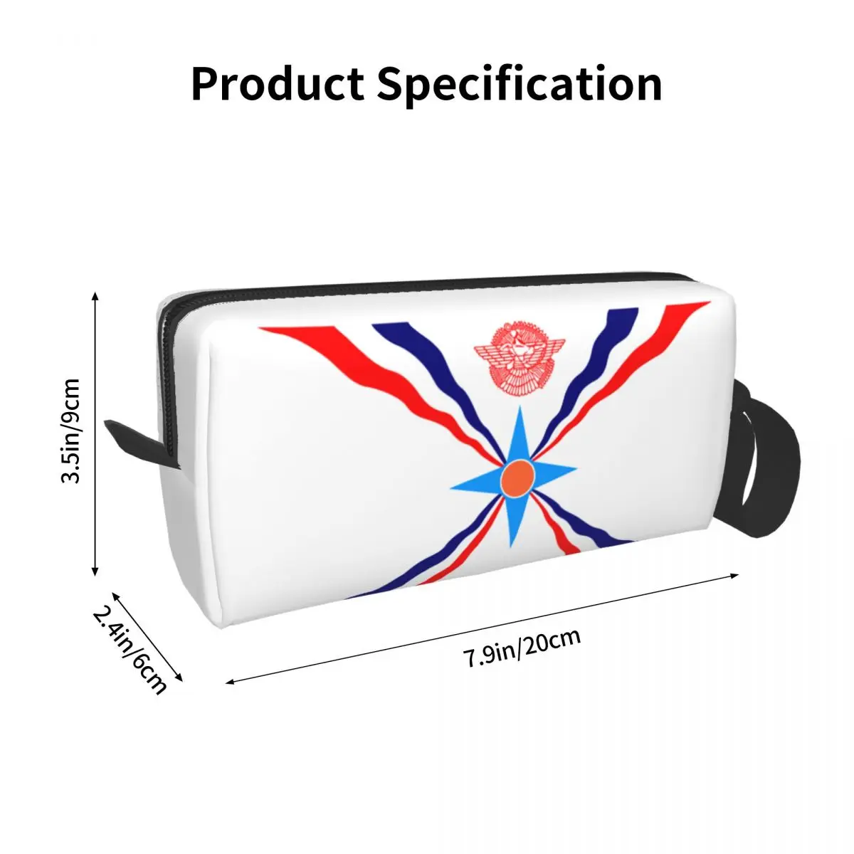 Custom Assyrian Flag Travel Cosmetic Bag Women Aramean Proud Makeup Toiletry Organizer Lady Beauty Storage Dopp Kit