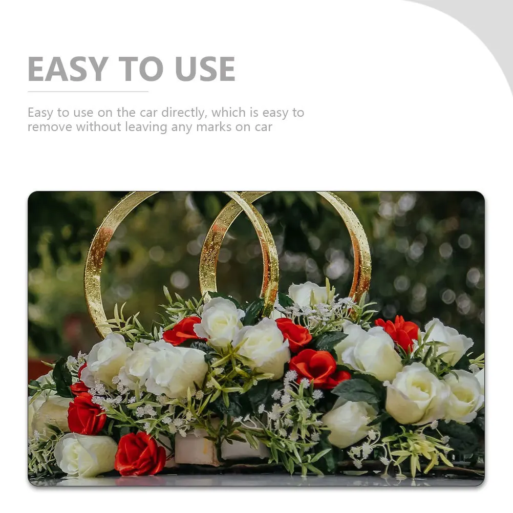 

6Pcs Wedding Car Floral Blocks Square Flower Mud Suction Cup Bases Fresh Artificial Floral Arrangements DIY Wedding Car Decor
