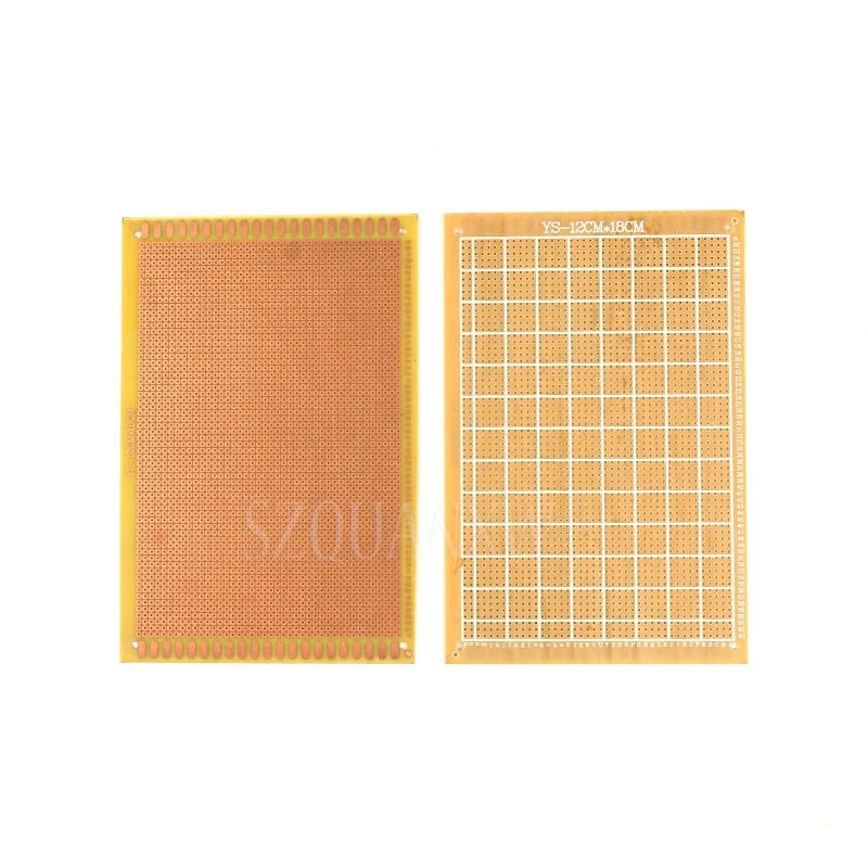 5pcs 12x18 12*18cm Single Side Prototype PCB Universal Board Experimental Bakelite Copper Plate Circuirt Board yellow