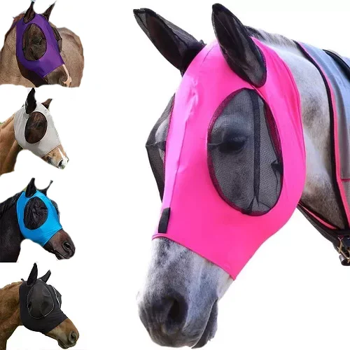 Masque à mouches de cheval personnalisé, accessoires équestres, flymasques haut de gamme, prix bas