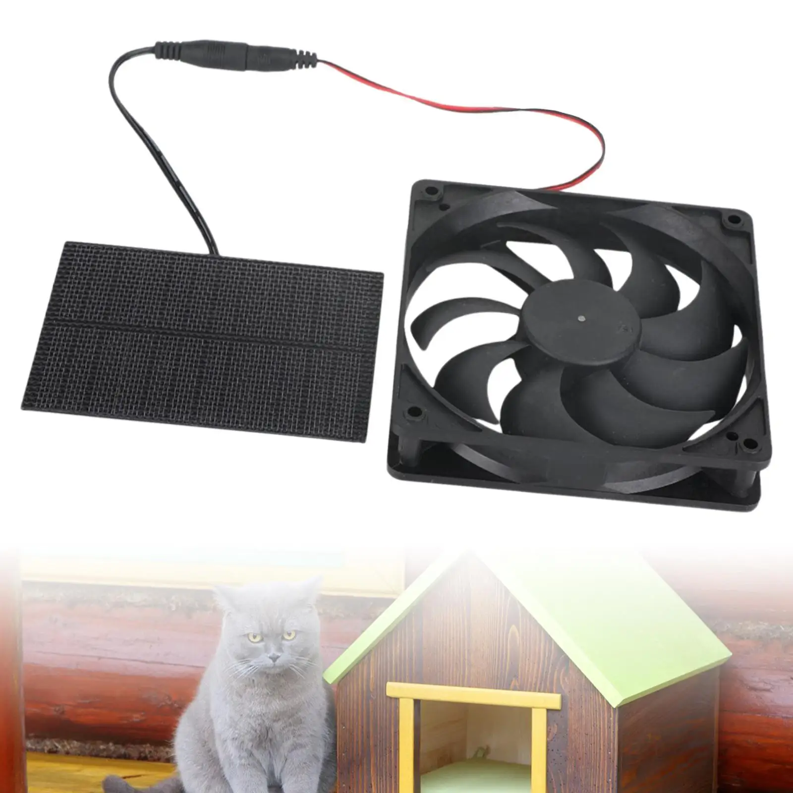 

Solar Powered Fan Waterproof Portable for RV Roofs Poultry House Cooling Monocrystalline Silicon Exhaust Fan for Pet Greenhouses